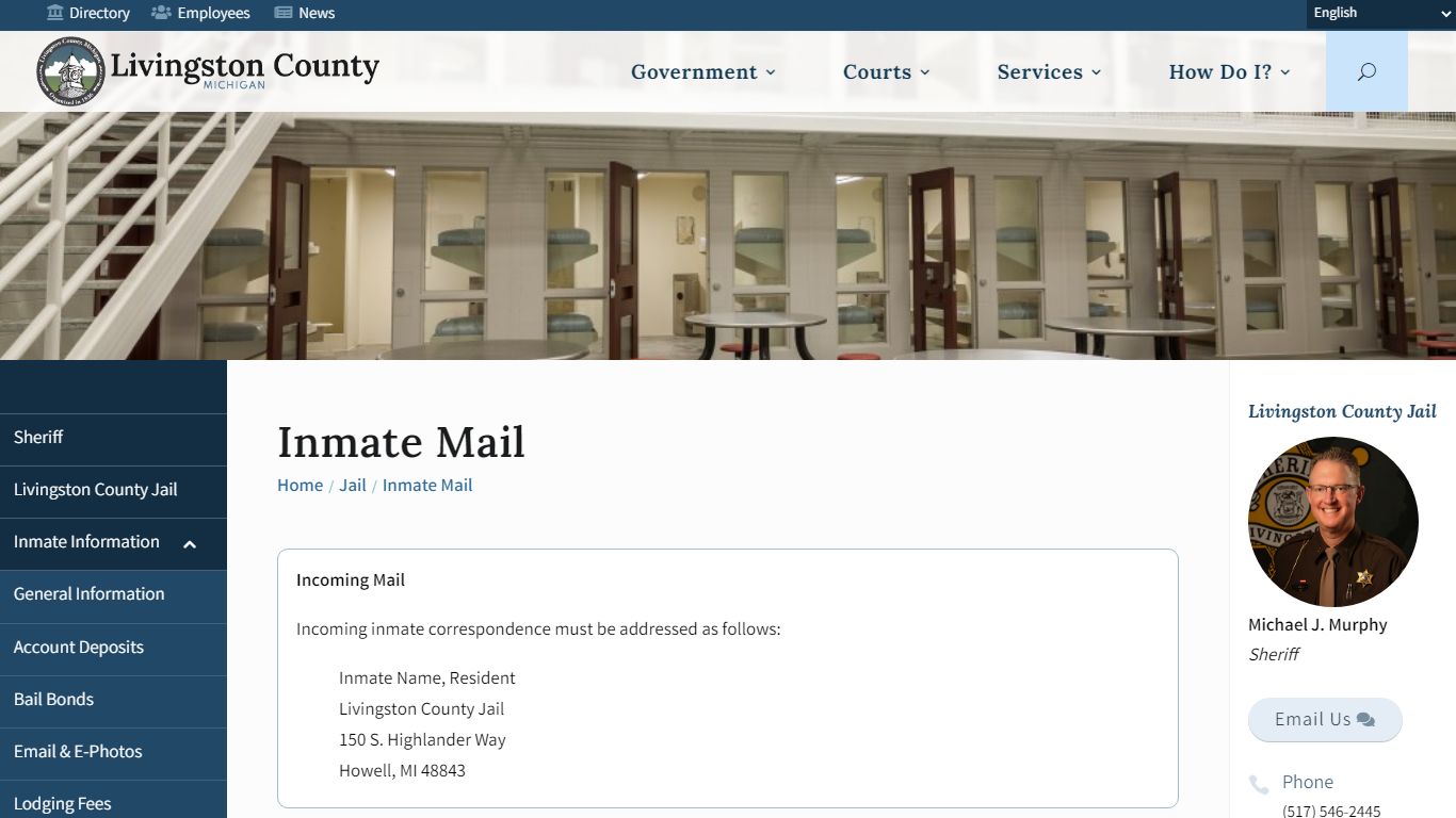 Inmate Mail - Livingston County, MI
